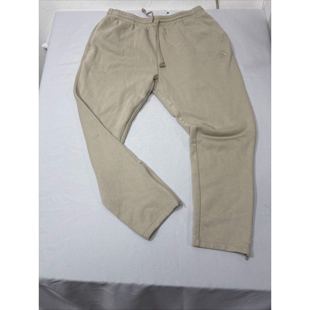 Adidas BEIGE Jogger Pants‎ Athletic Track Sweatpants ALL SZN XL Leg Zipper